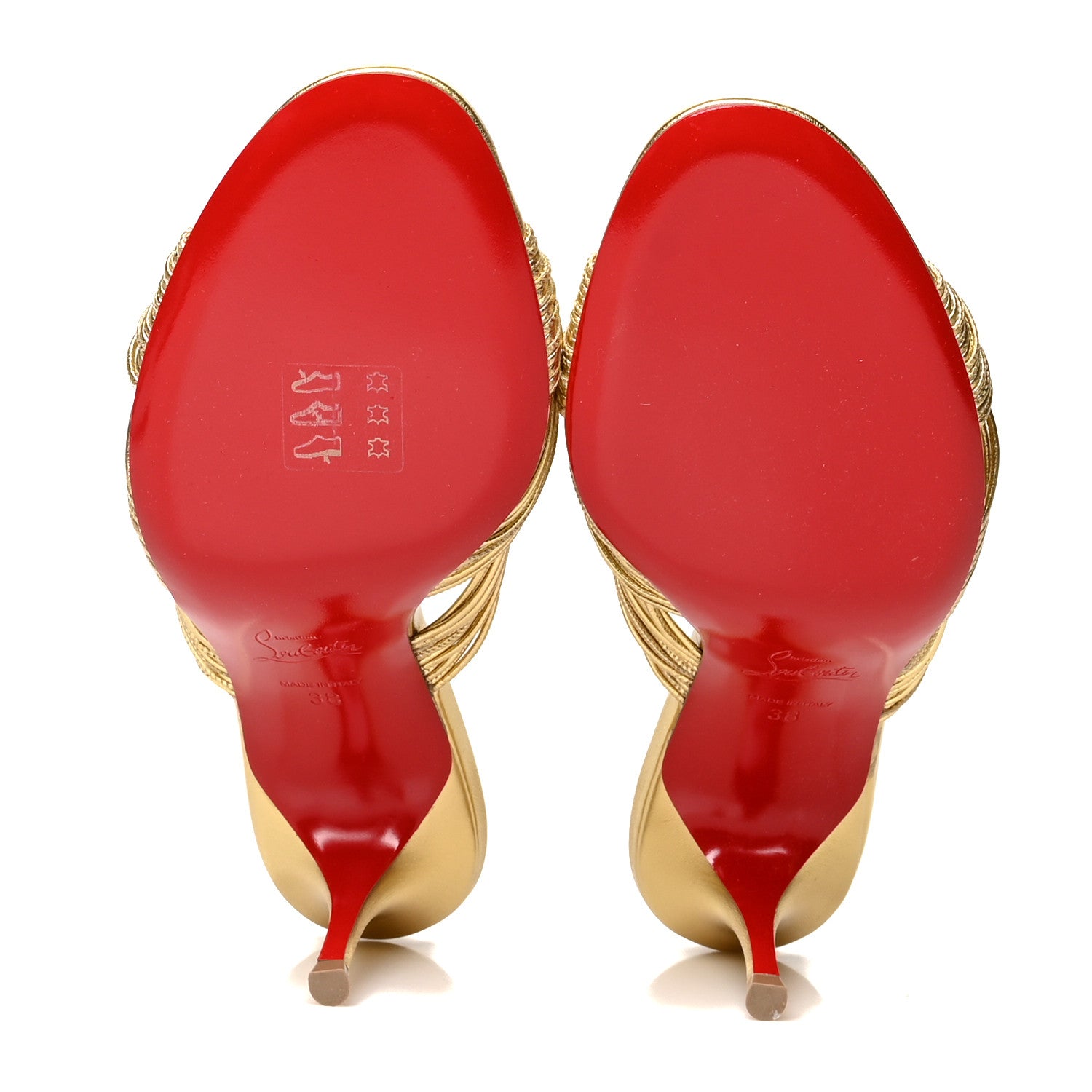 Christian Louboutin Metallic Calfskin Multitaski 70 Slide Sandals 38 Gold 5 of 7