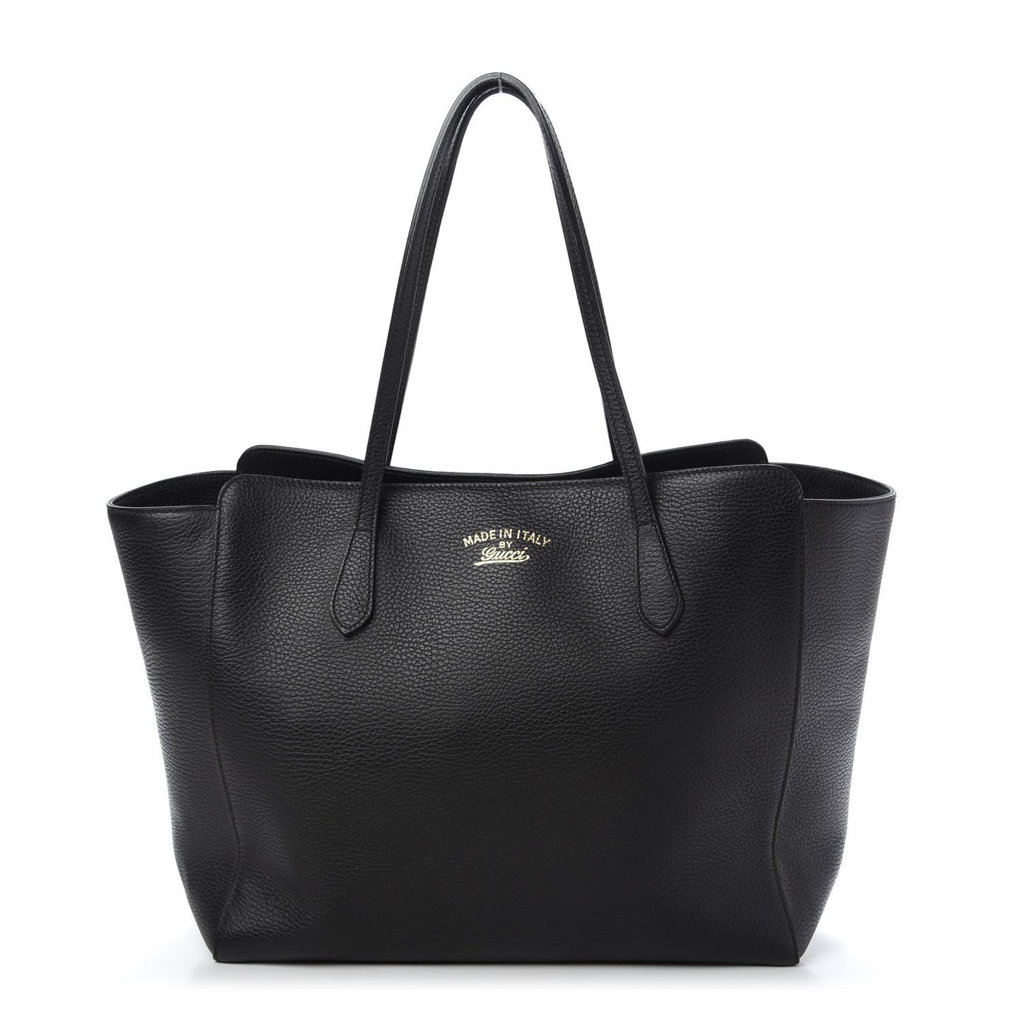 Pebbled Calfskin Medium Swing Tote Black