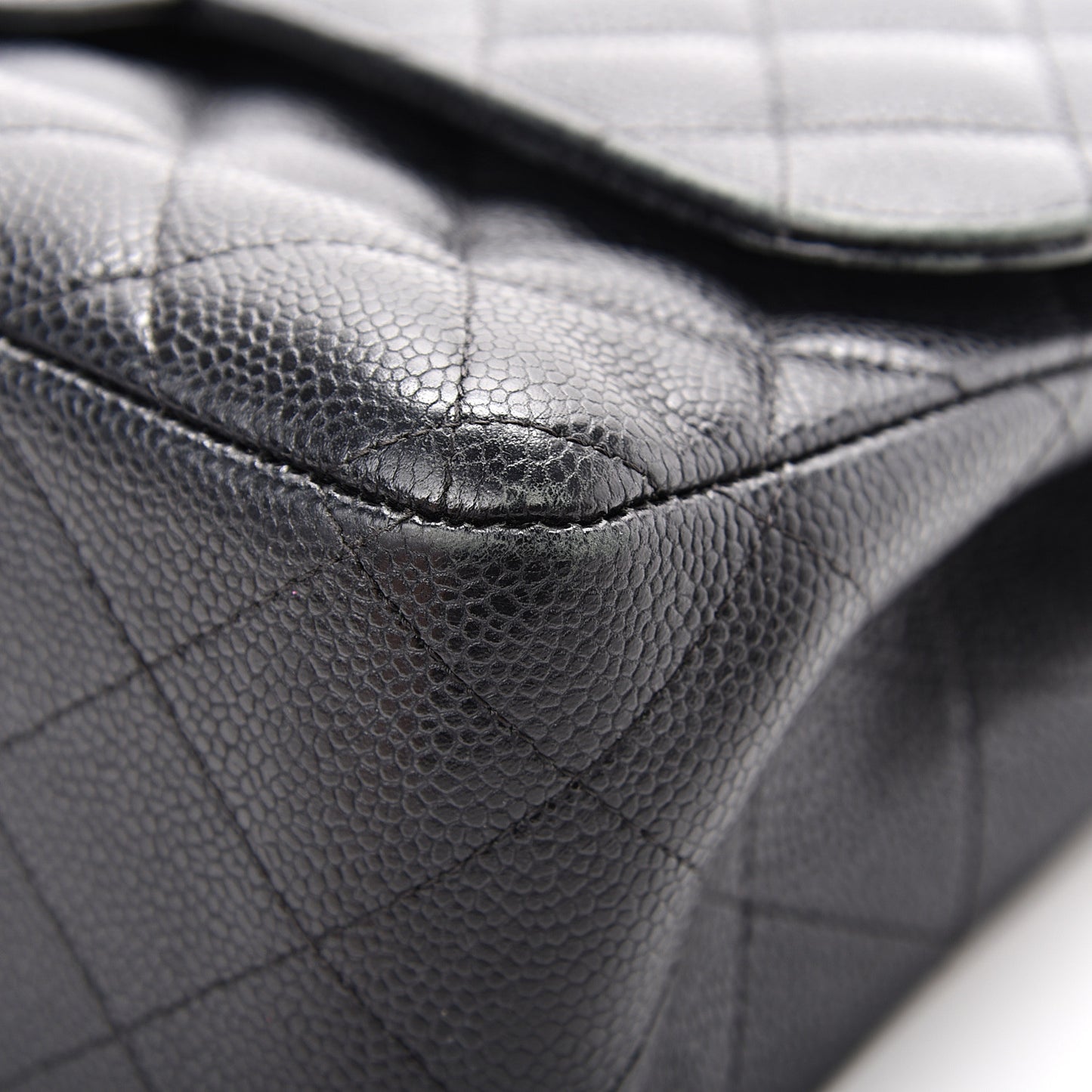 Caviar Quilted Jumbo Double Flap Black