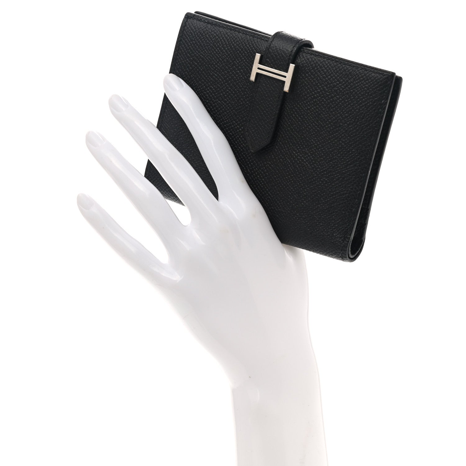 Hermes Epsom Bearn Compact Wallet Black 2 of 8