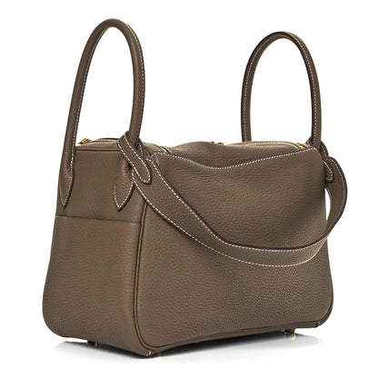 Hermes Taurillon Clemence Lindy 26 Etoupe 3 of 8