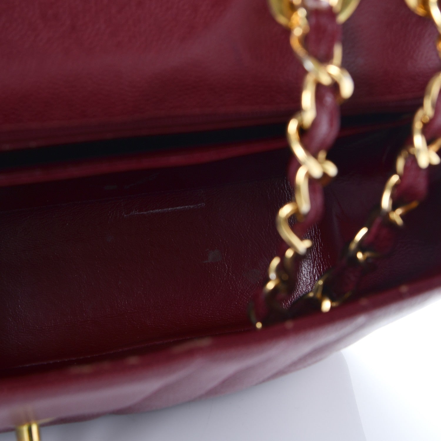 Chanel Caviar Vertical Quilt Jumbo Flap Dark Red 18 of 21