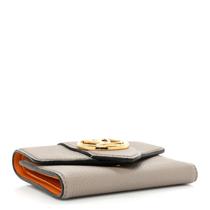 Louis Vuitton Grained Calfskin LV Pont 9 Compact Wallet Gris 4 of 14