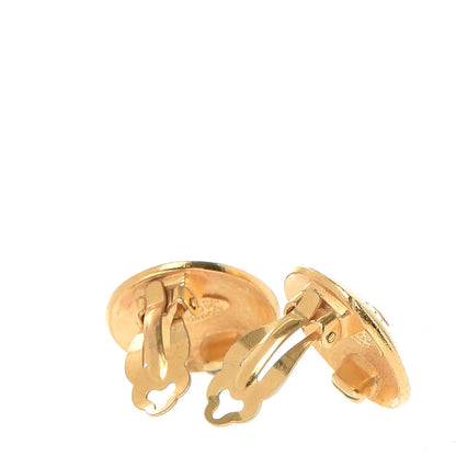 Chanel CC Button Clip On Earrings Gold 3 of 4