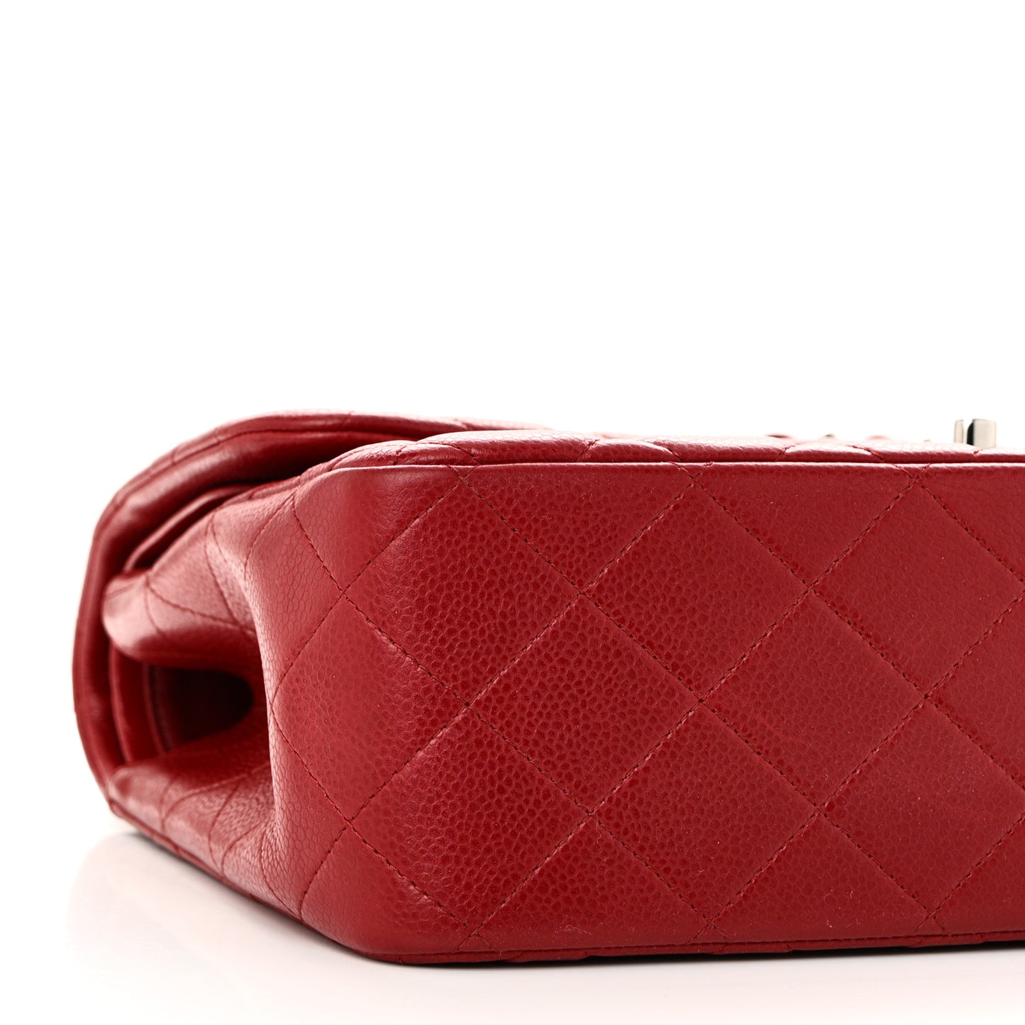 Caviar Quilted Jumbo Double Flap Dark Red