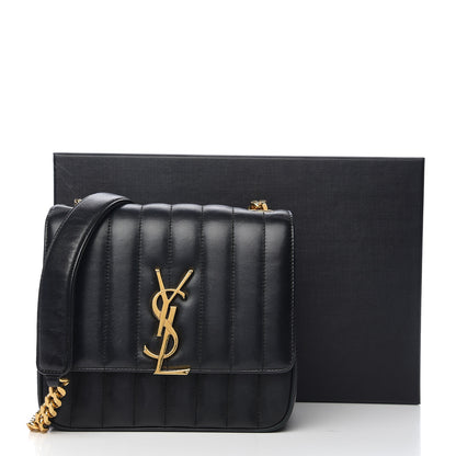 Saint Laurent Lambskin Matelasse Monogram Medium Vicky Chain Bag Black 11 of 11