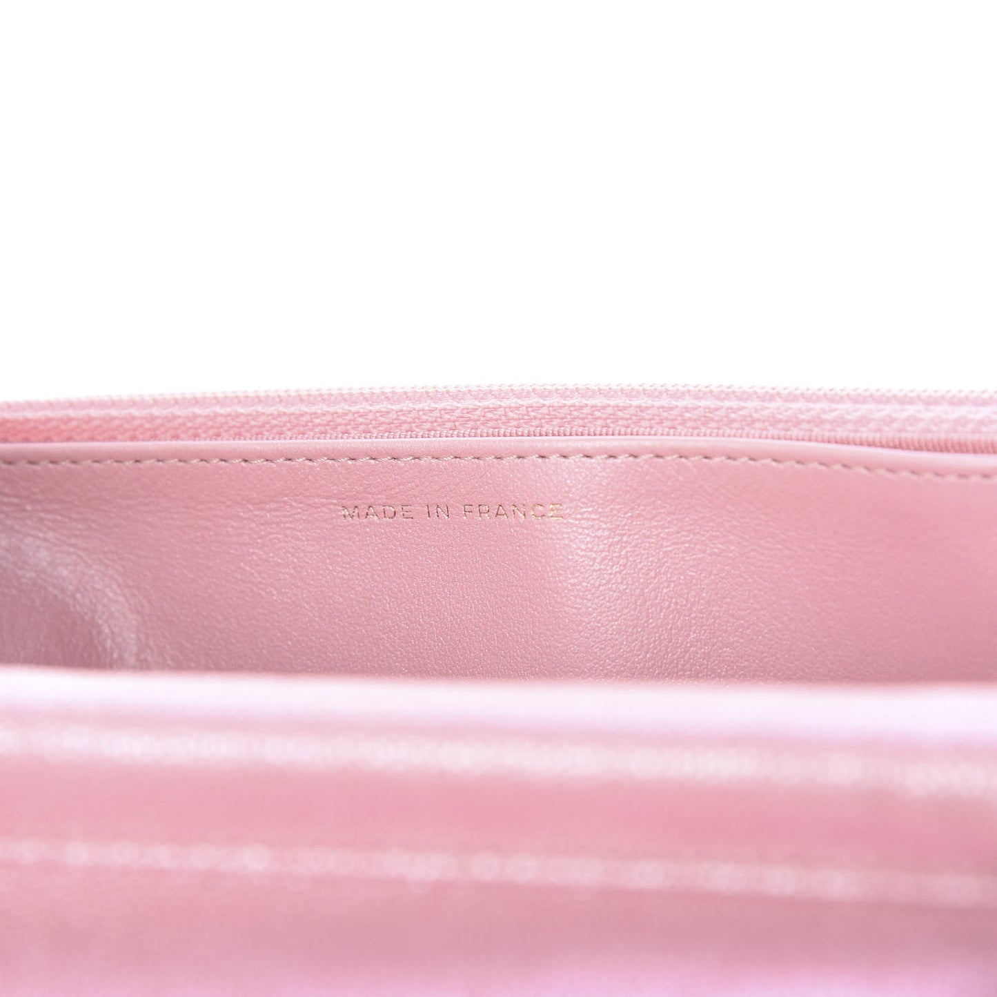 Iridescent Caviar Quilted Wallet on Chain WOC Rose Pink