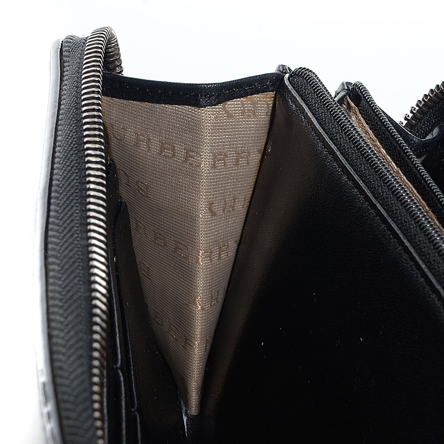 Burberry Supernova Check Patent Large Ziggy Zip Around Wallet Black 9 of 10