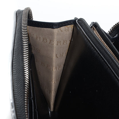 Burberry Supernova Check Patent Large Ziggy Zip Around Wallet Black 9 of 10