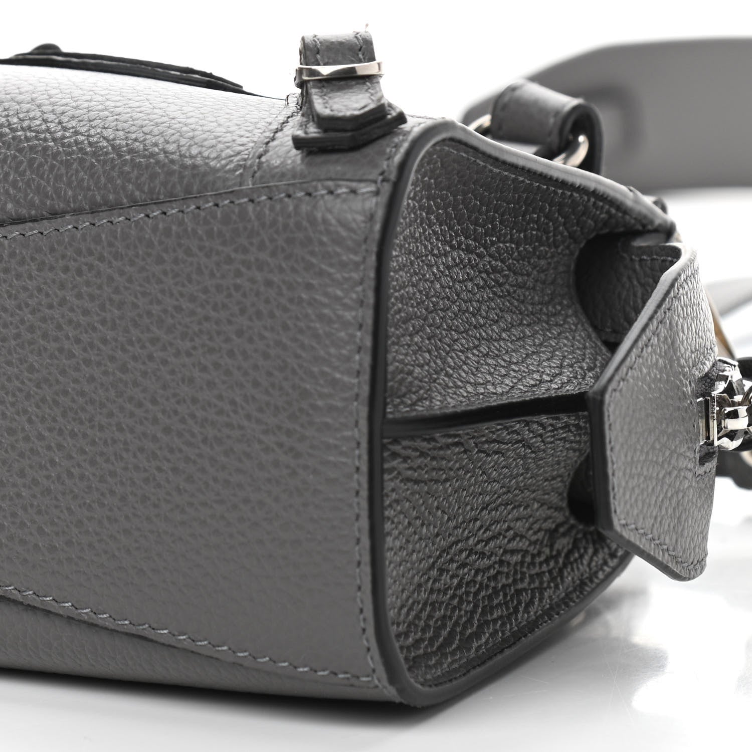 Balenciaga Grained Calfskin Neo Classic Silver Hardware Nano City Crossbody Dark Grey 11 of 11