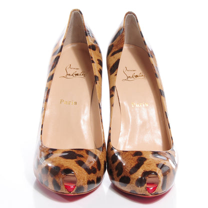 Christian Louboutin Patent Leopard Open Clic 120 Pumps 40 2 of 7
