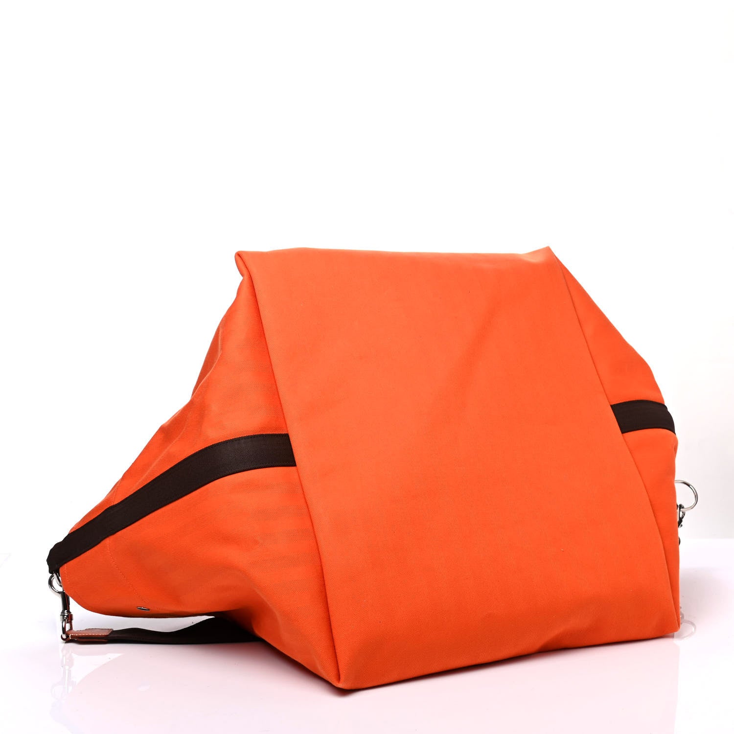 Hermes Toile Fourre Tout du Cavalier Carryall Tote Orange 3 of 4