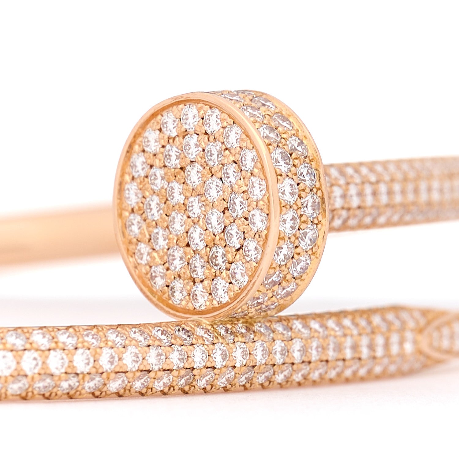 Cartier 18K Pink Gold Diamond Juste Un Clou Paved Bracelet 17 4 of 4