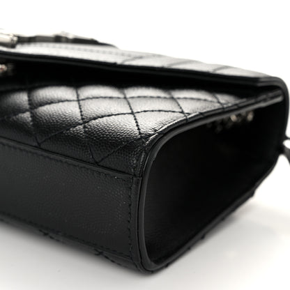 Saint Laurent Grain De Poudre Textured Mixed Matelasse Triquilt Small Monogram Satchel Black 8 of 8