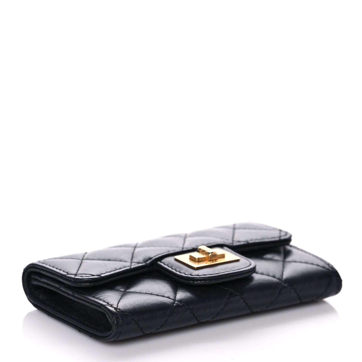 Chanel Aged Calfskin Quilted Reissue Flap Card Holder Black 4 of 15