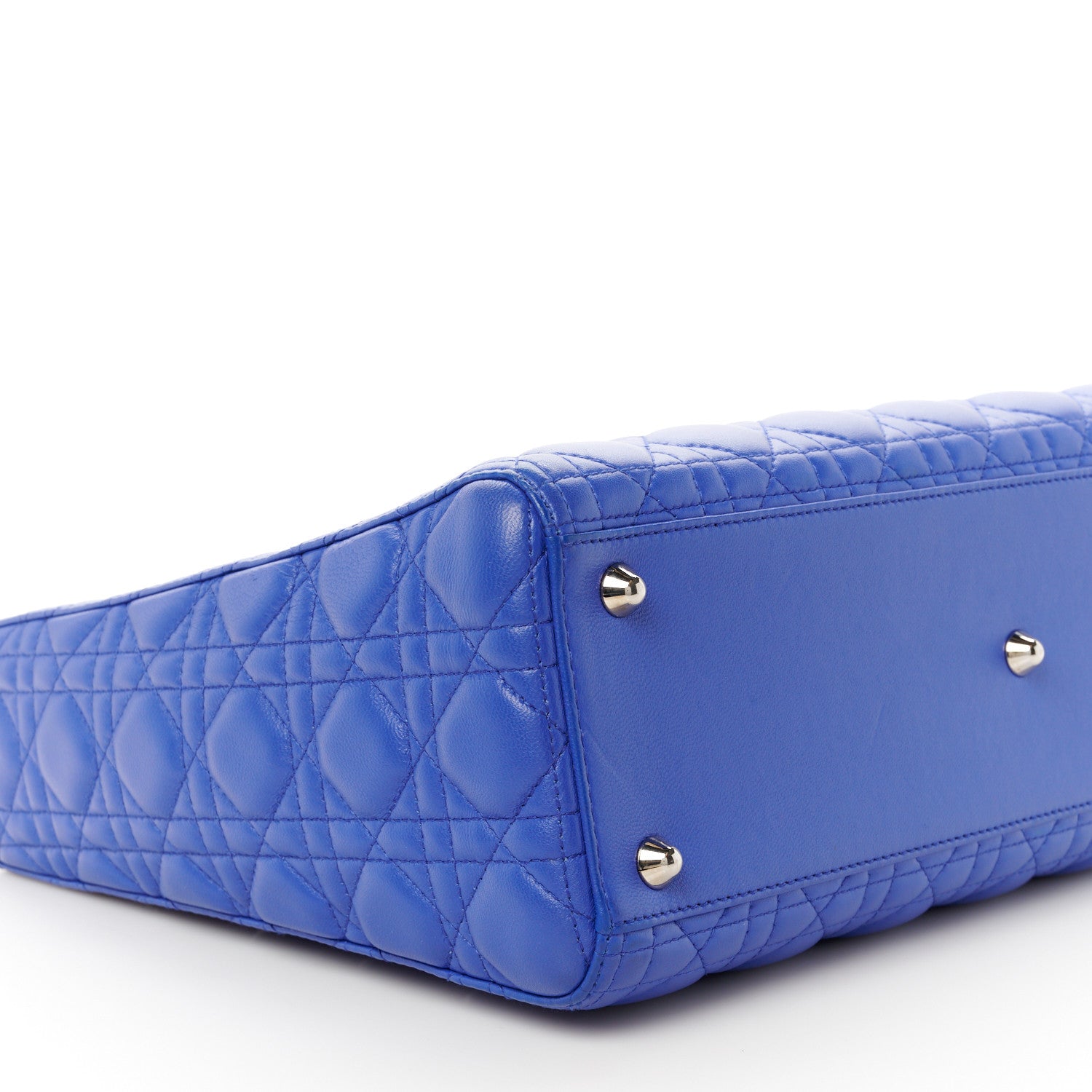Christian Dior Lambskin Cannage Large Lady Dior Blue 9 of 10