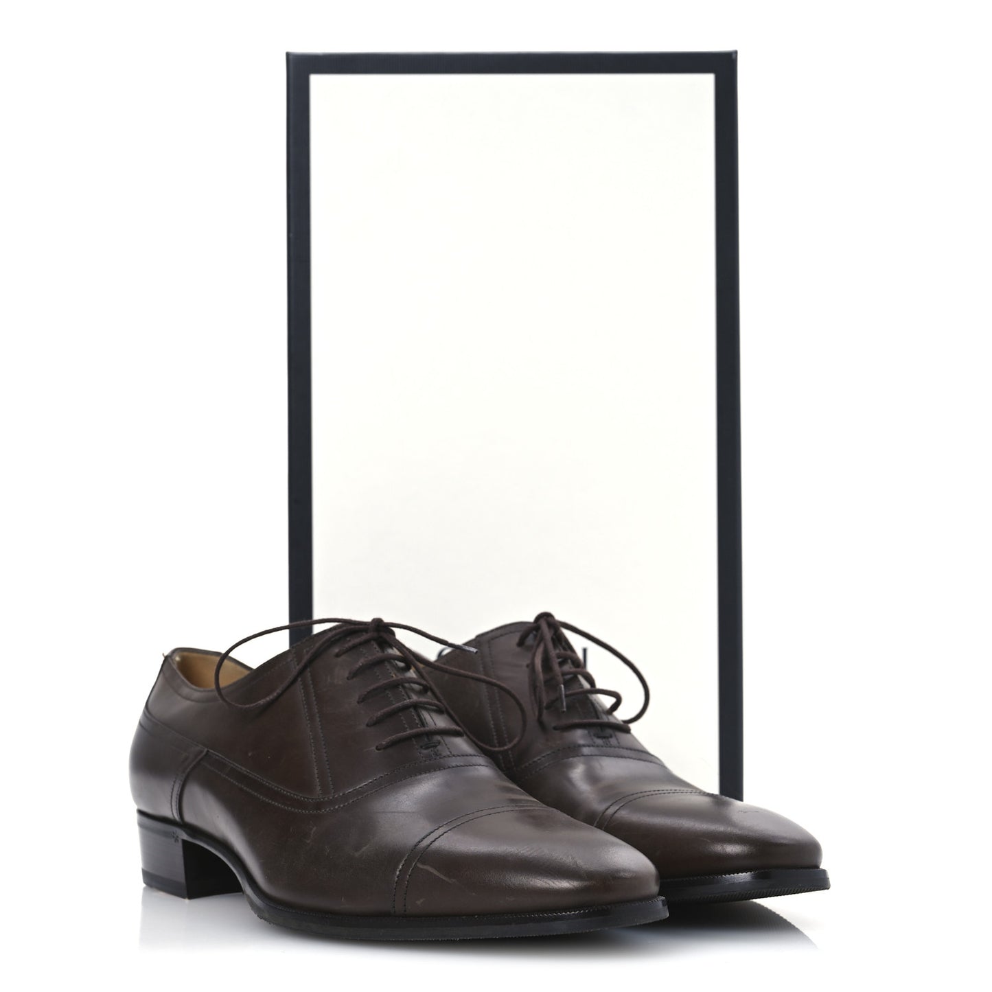Calfskin Mens Captoe Oxford Loafers 9 Brown