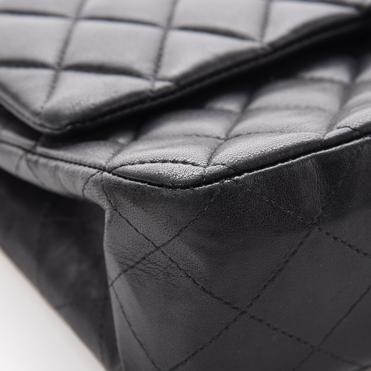 Chanel Lambskin Quilted Medium Double Flap Black 11 of 14
