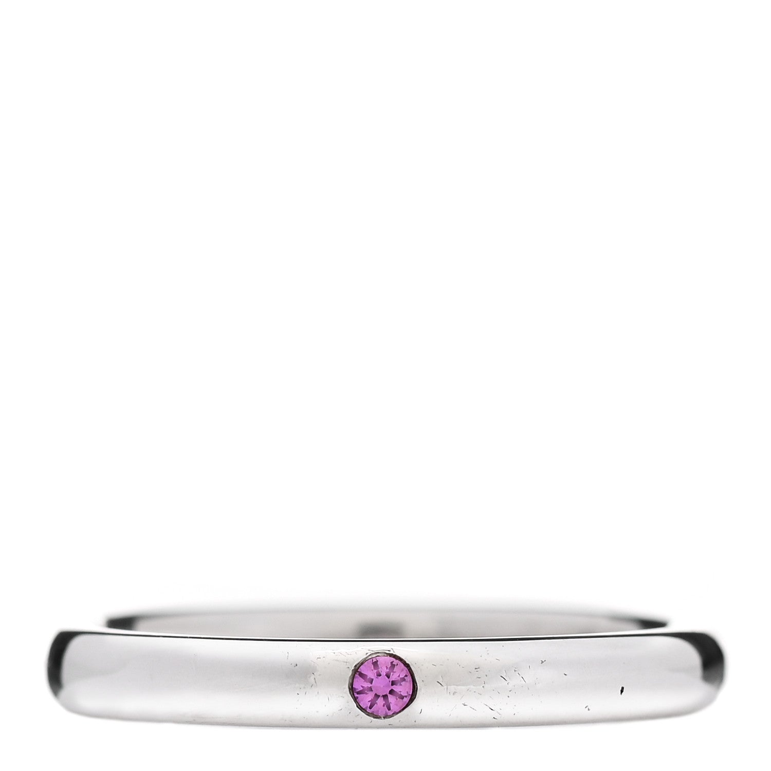 Tiffany Sterling Silver Pink Sapphire Elsa Peretti Band Ring 53 6.25 1 of 5