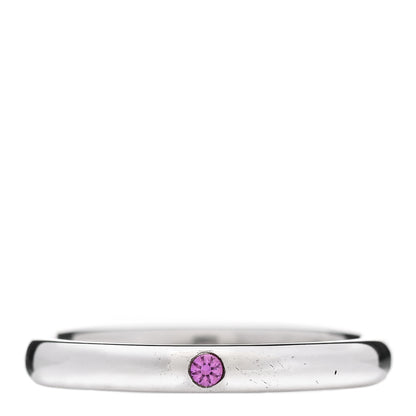 Tiffany Sterling Silver Pink Sapphire Elsa Peretti Band Ring 53 6.25 1 of 5