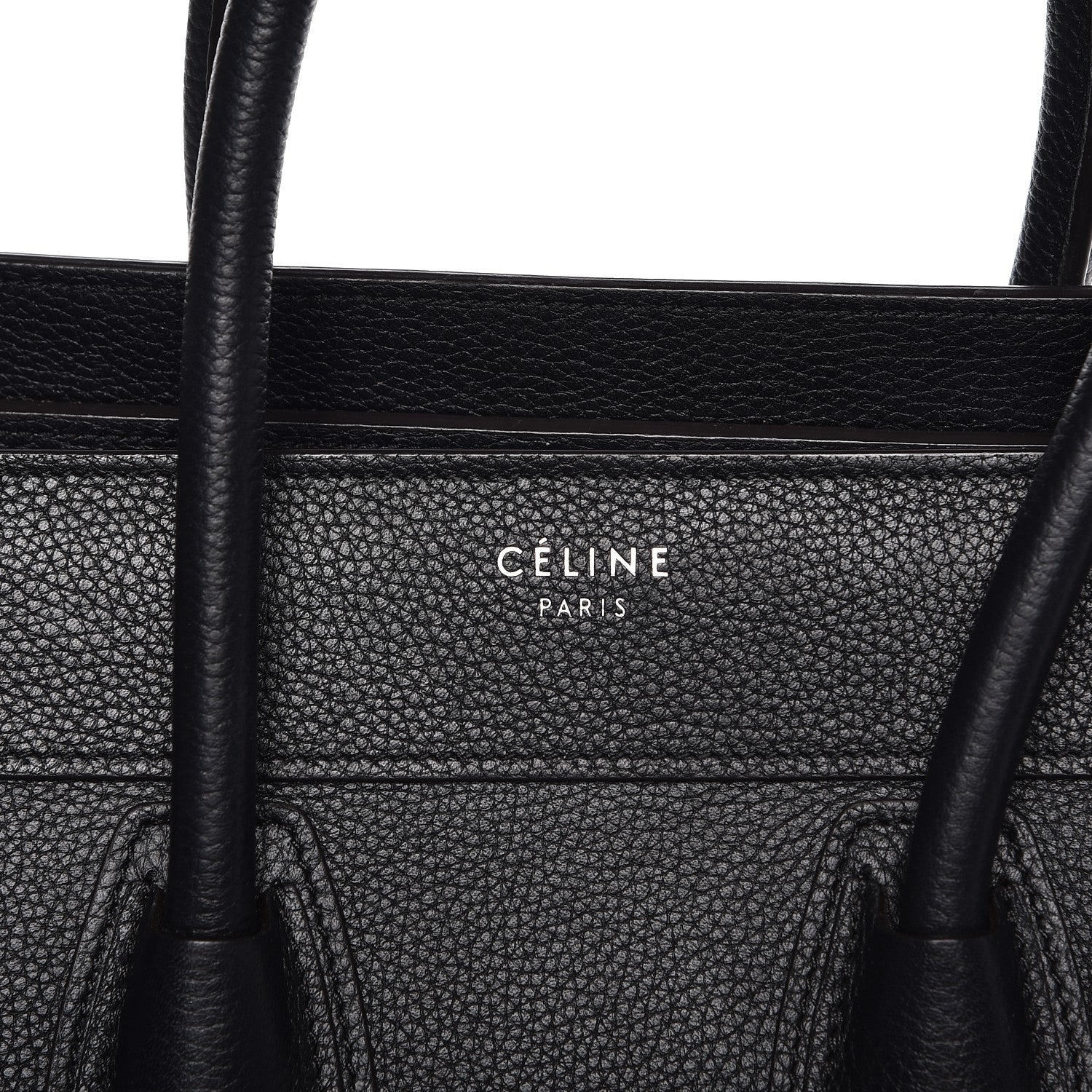 Celine Drummed Calfskin Micro Luggage Black 8 of 9