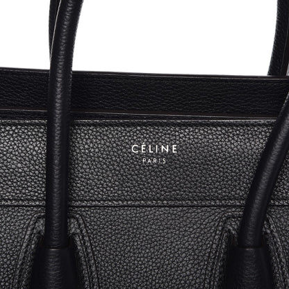 Celine Drummed Calfskin Micro Luggage Black 8 of 9