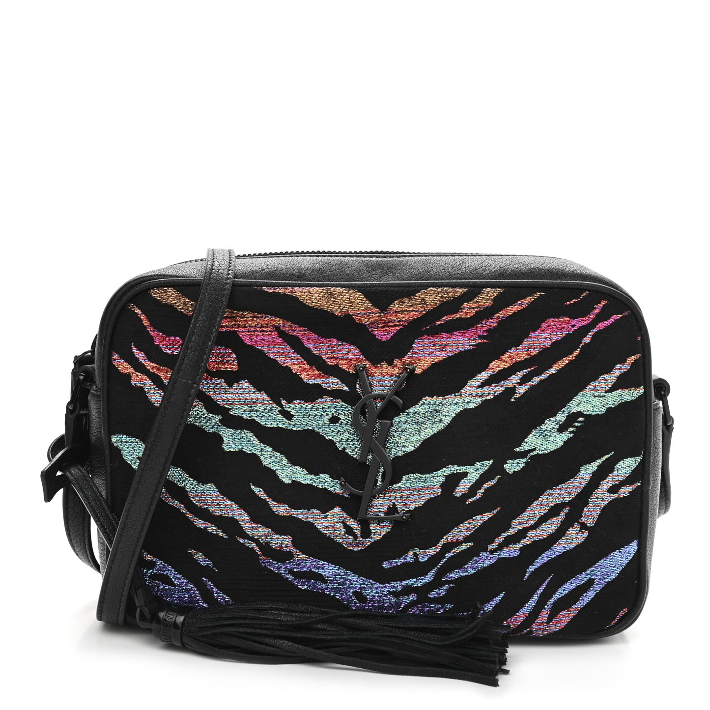 Canvas Calfskin Metallic Tiger Print Monogram Lou Camera Bag Multicolor