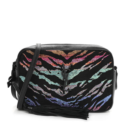 Saint Laurent Canvas Calfskin Metallic Tiger Print Monogram Lou Camera Bag Multicolor 1 of 10
