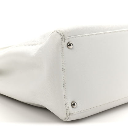 Chanel Calfskin Cerf Executive Shopper Tote White 9 of 12