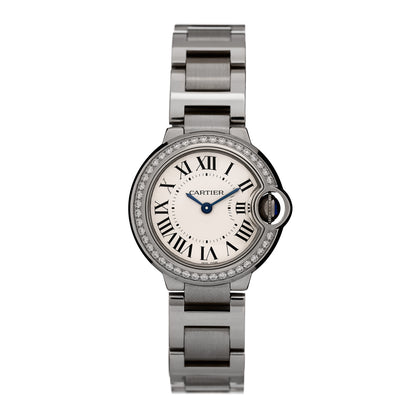 Cartier Stainless Steel Diamond Bezel 28mm Ballon Bleu De Cartier Quartz Watch 1 of 10