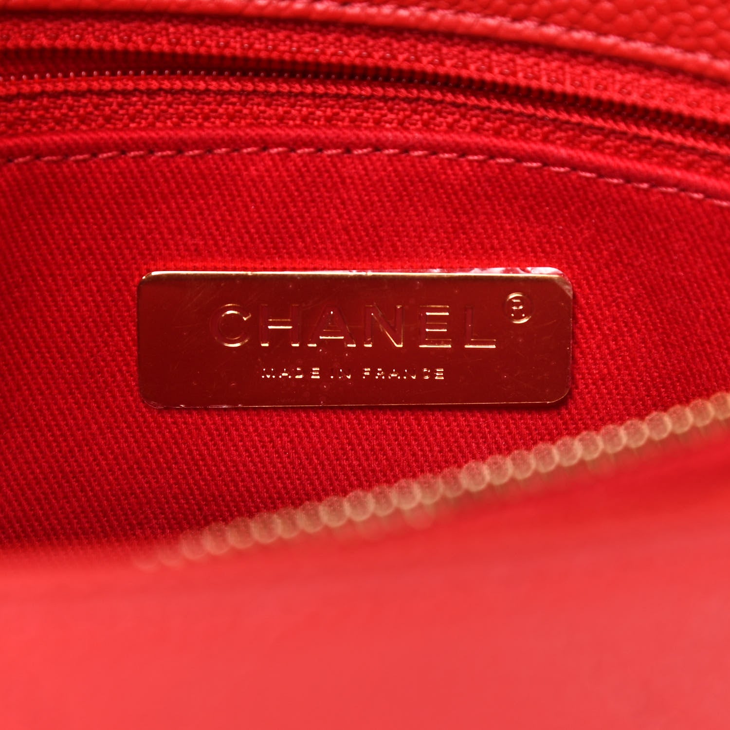 Chanel Grained Calfskin Stitched Flap Red 11 of 21