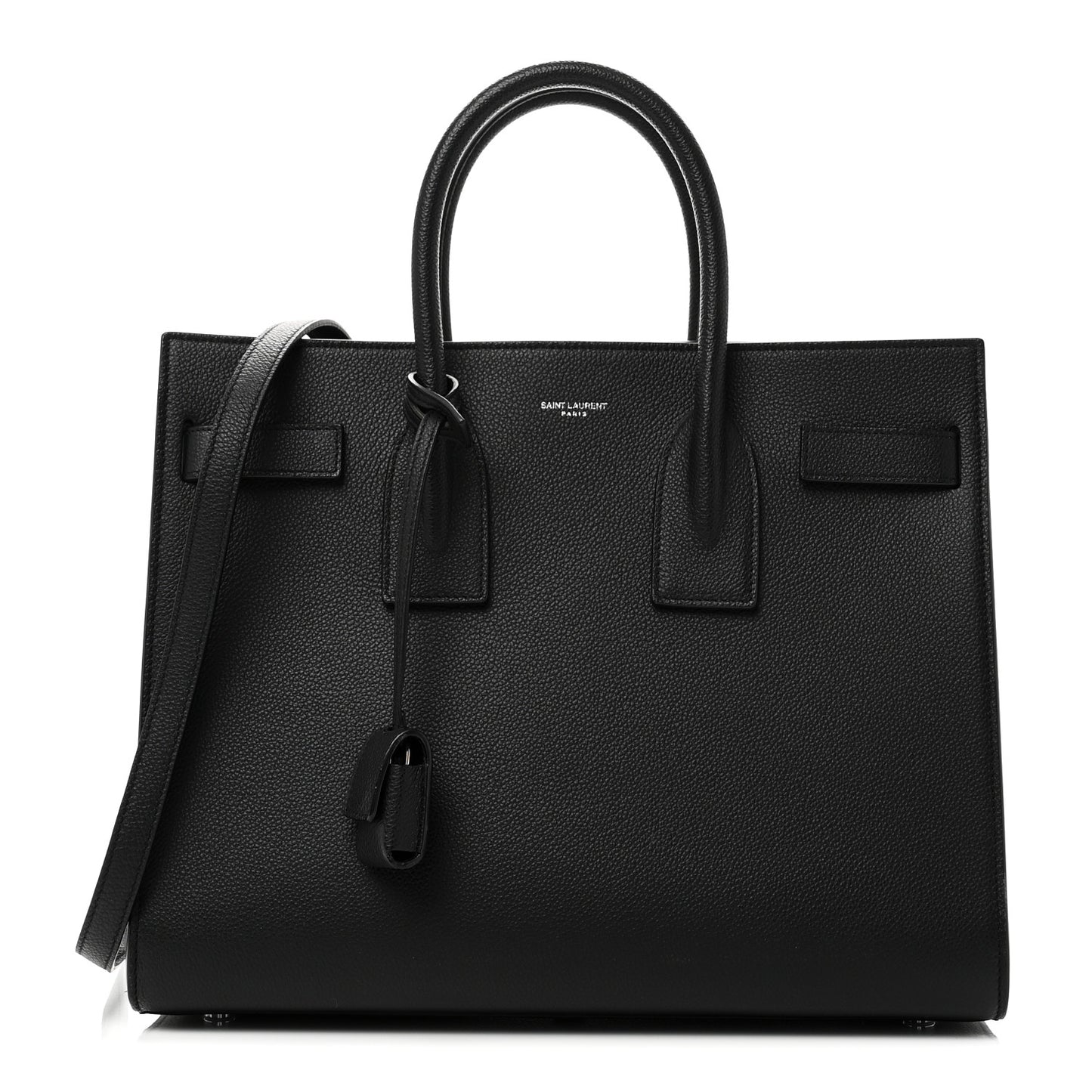 Grained Calfskin Small Sac De Jour Black