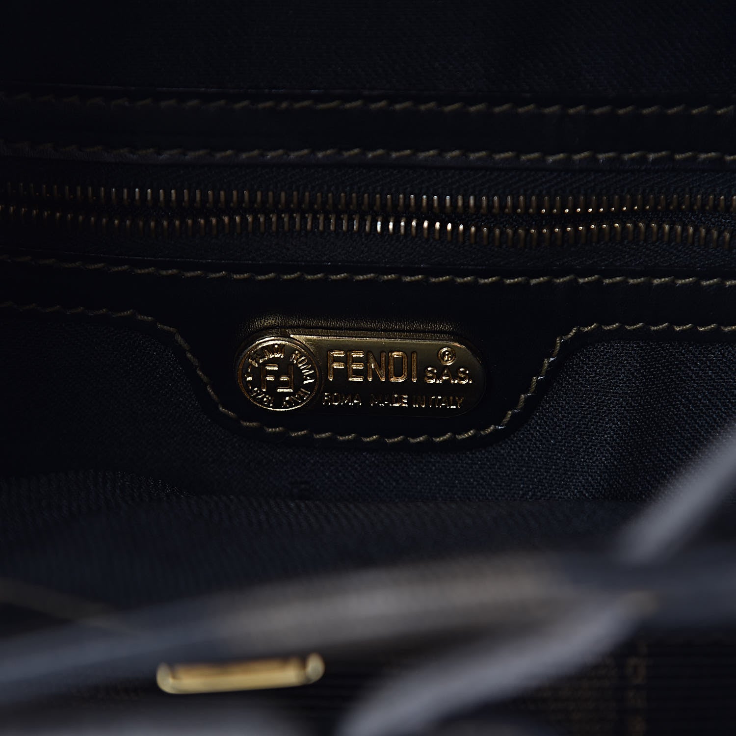Fendi Coated Canvas Pequin Drawstring Backpack Tobacco 6 of 11