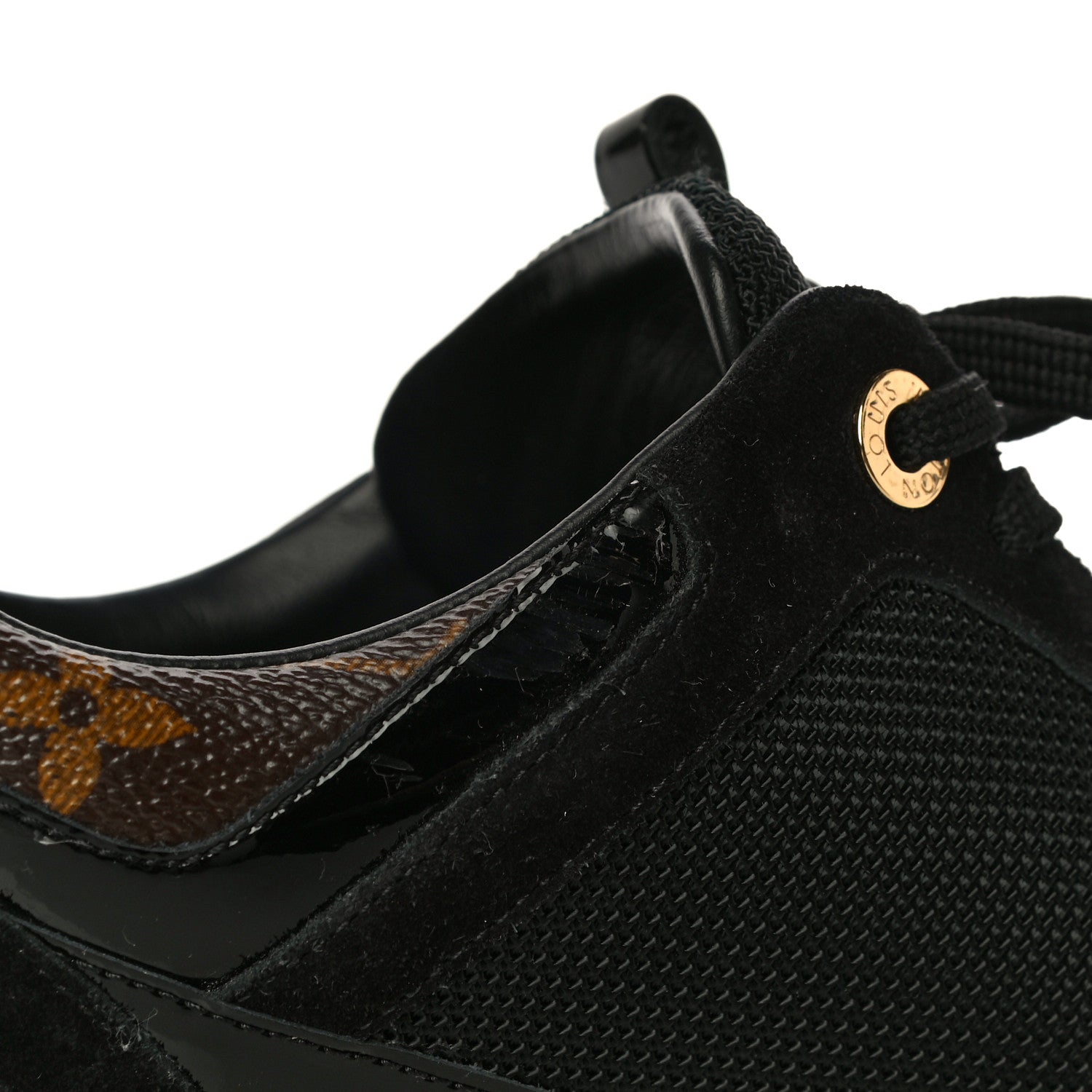 Louis Vuitton Suede Monogram Run Away Sneakers 37.5 Black 12 of 18