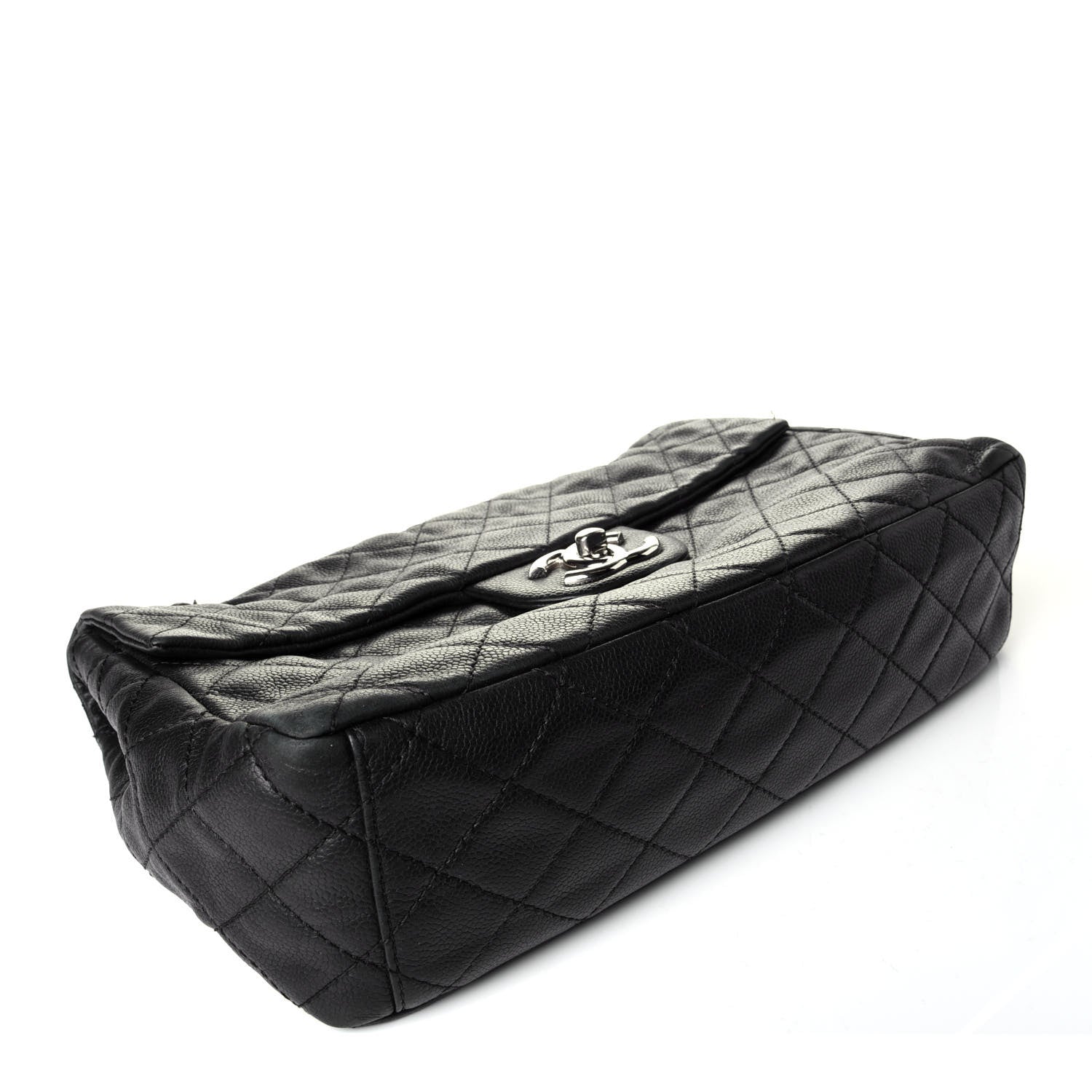 Chanel Washed Caviar Quilted Maxi Single Flap Black 4 of 9