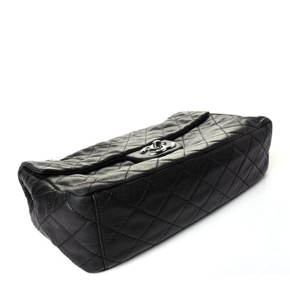 Chanel Washed Caviar Quilted Maxi Single Flap Black 4 of 9