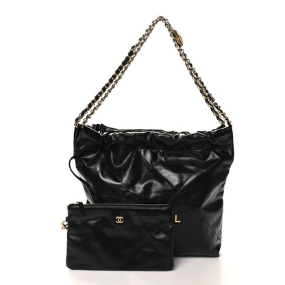 Chanel Shiny Calfskin Quilted Small Chanel 22 Black 3 of 11