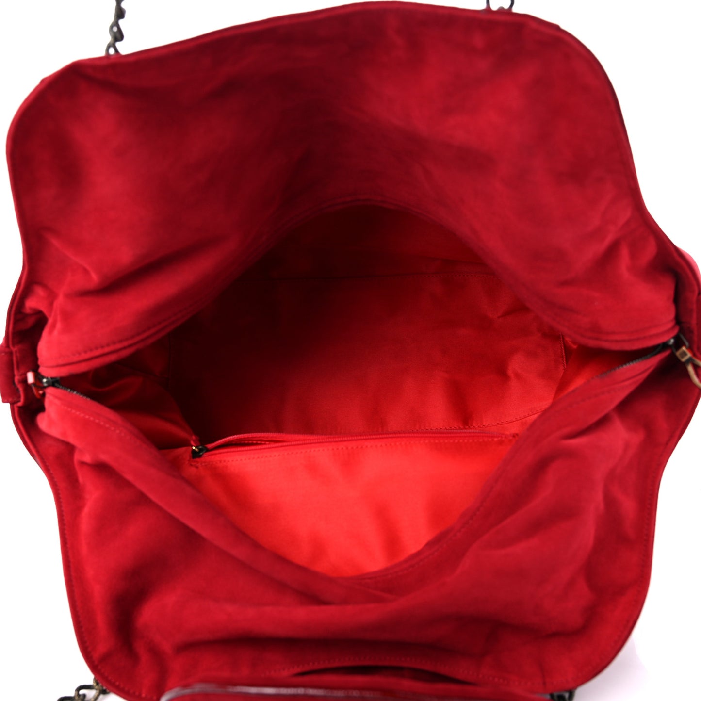 Suede Chain Shoulder Bag Red