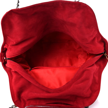 Christian Louboutin Suede Chain Shoulder Bag Red 5 of 14