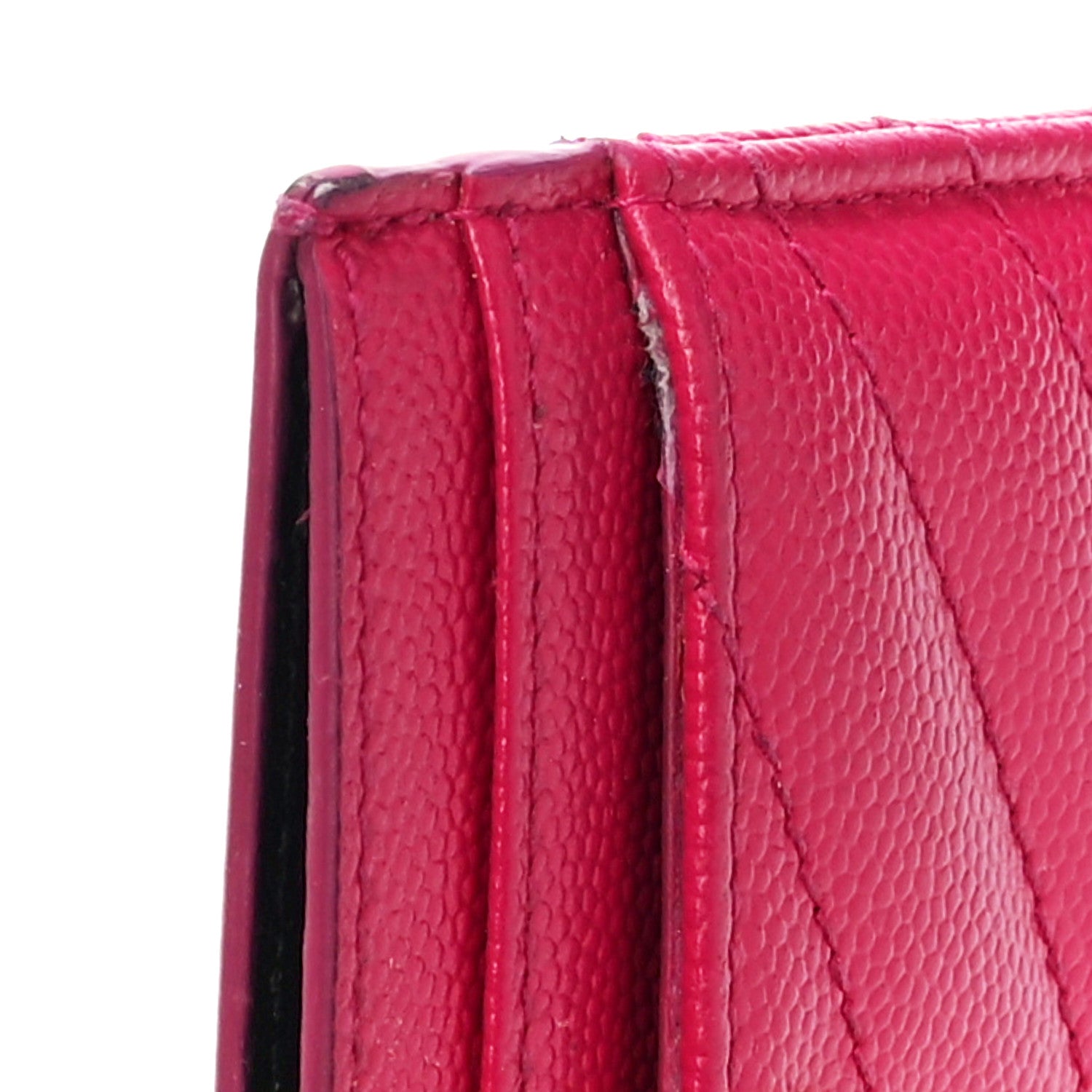 Saint Laurent Grain De Poudre Matelasse Chevron Monogram Credit Card Case Bubblegum 12 of 14