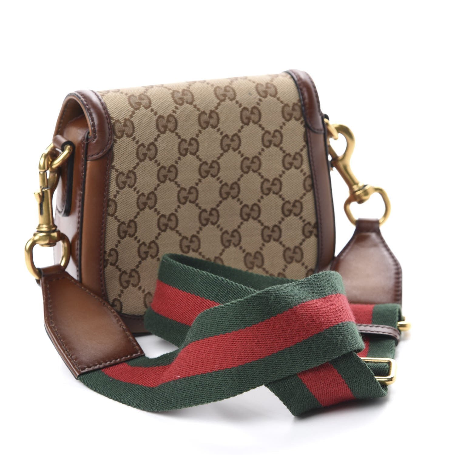 Gucci Monogram Small Lady Web Shoulder Bag Beige Cuir 3 of 12