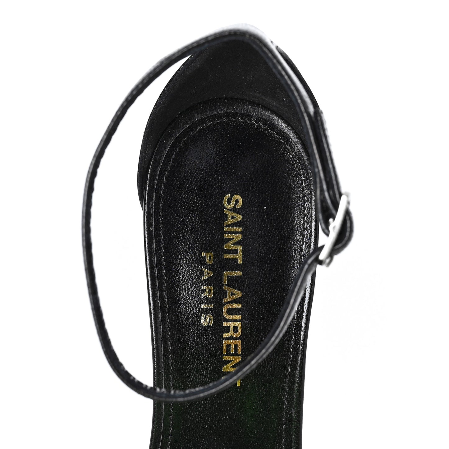 Lambskin Ankle Strap Sandals 37 Black