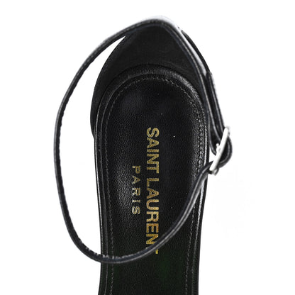 Saint Laurent Lambskin Ankle Strap Sandals 37 Black 7 of 8