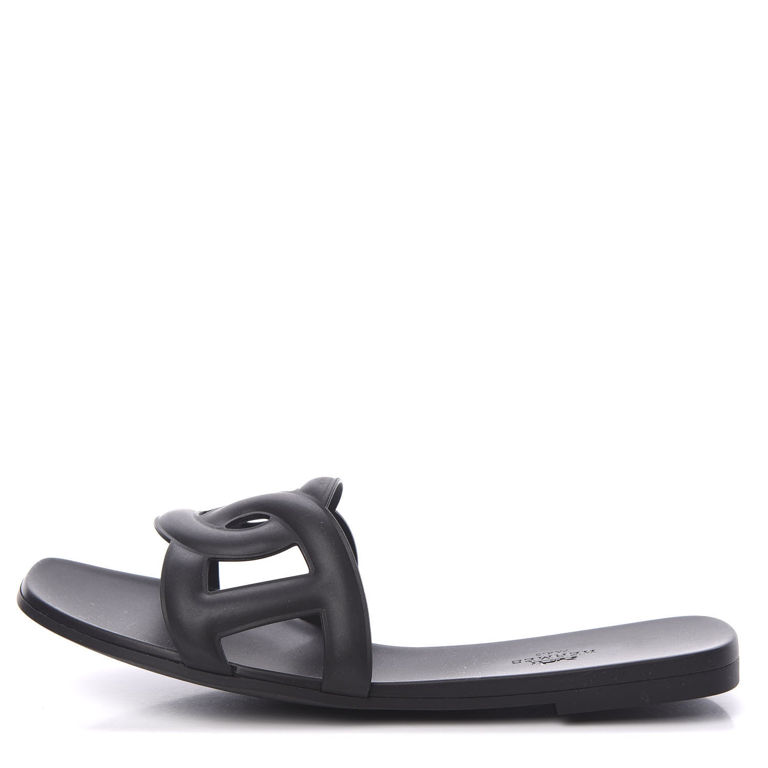 Hermes Rubber Aloha Sandals 40 Black 1 of 7