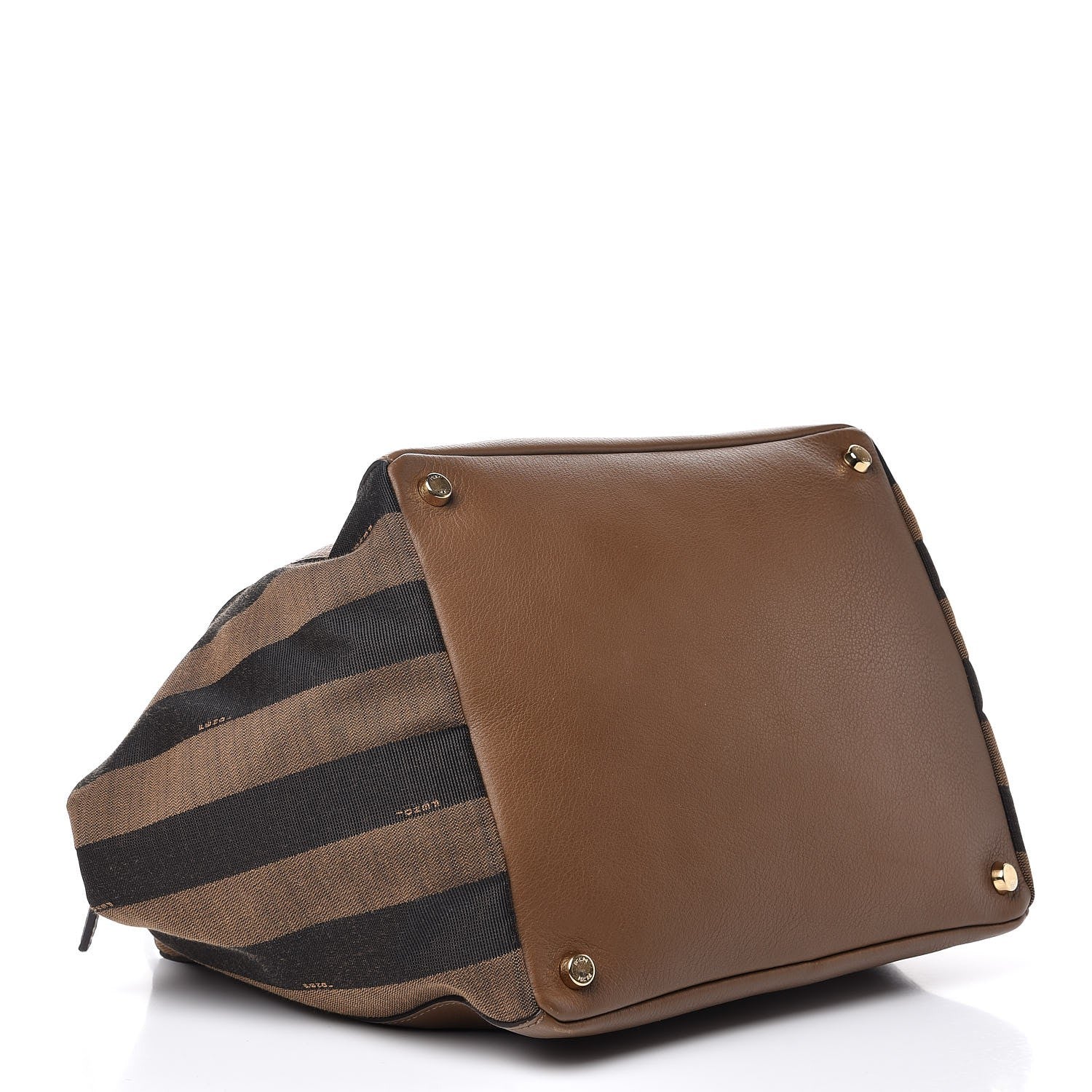 Fendi Pequin Vitello Magnetic Top Satchel Tobacco Foresta 4 of 11