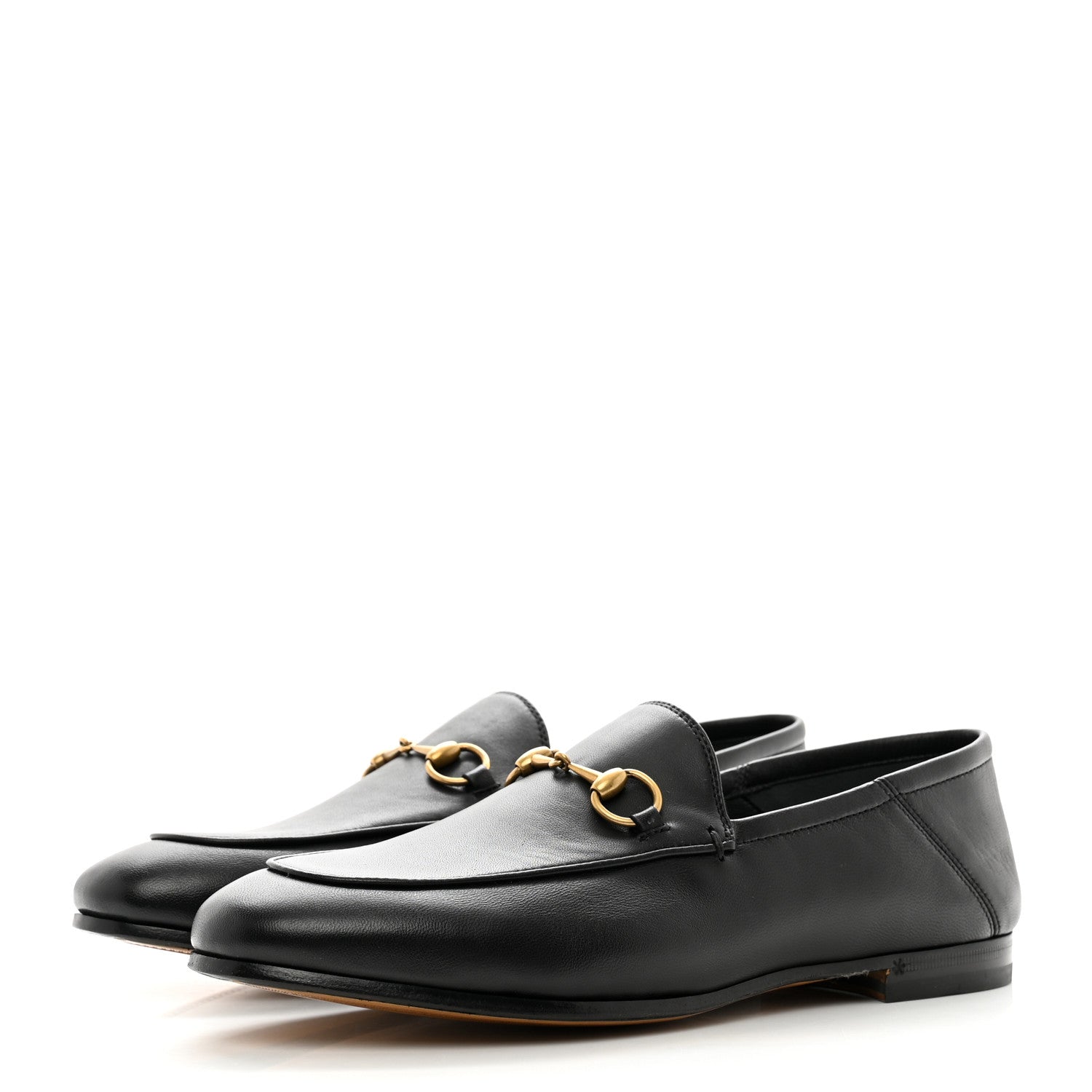 Gucci Lambskin Womens Brixton Horsebit Loafers 38 Black 3 of 8