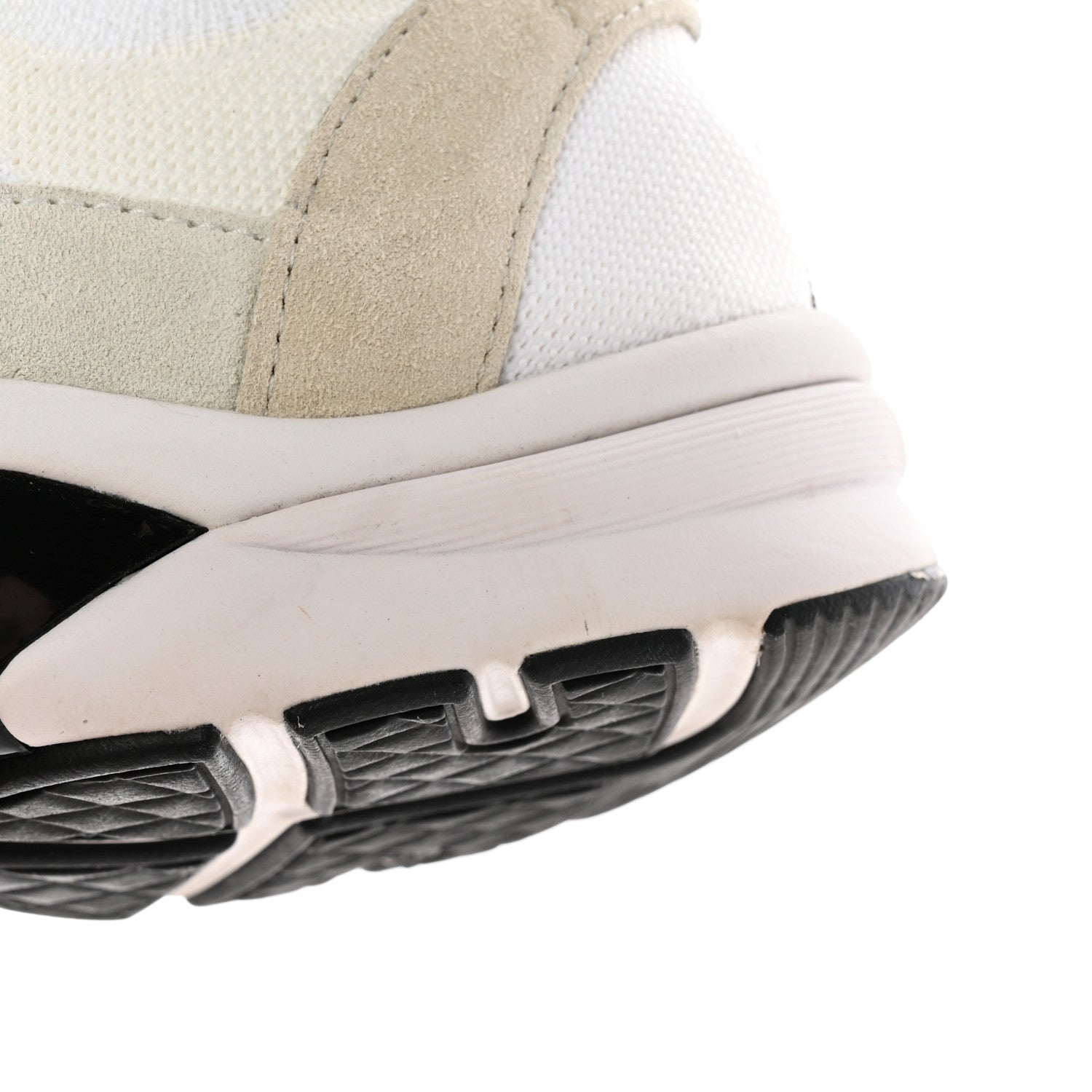 Chanel Mesh Suede Fabric Womens CC Sneakers 40 White Ivory Light Beige 17 of 18