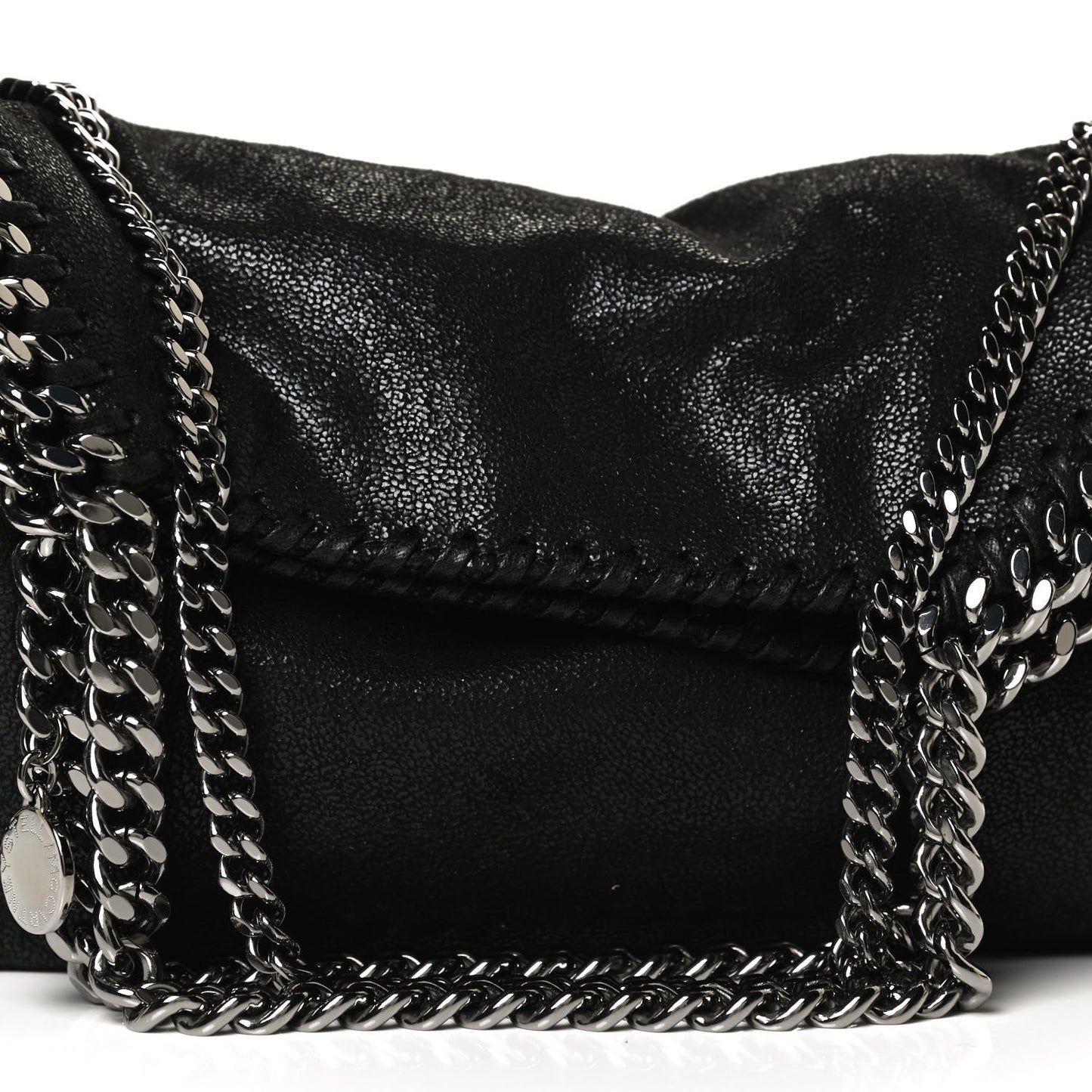Shaggy Deer Mini Falabella Fold Over Tote Black