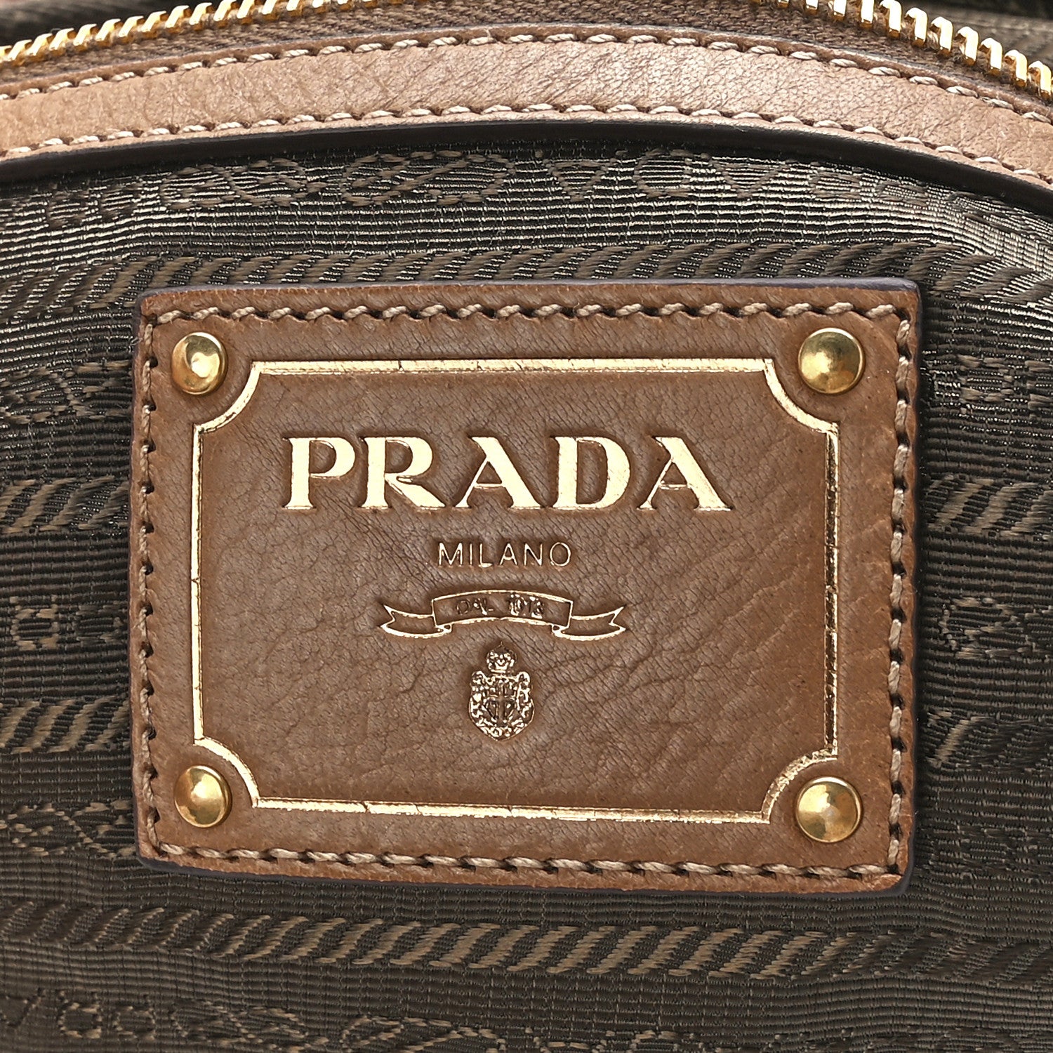 Prada Cervo Shine Tote Nocciolo 5 of 13