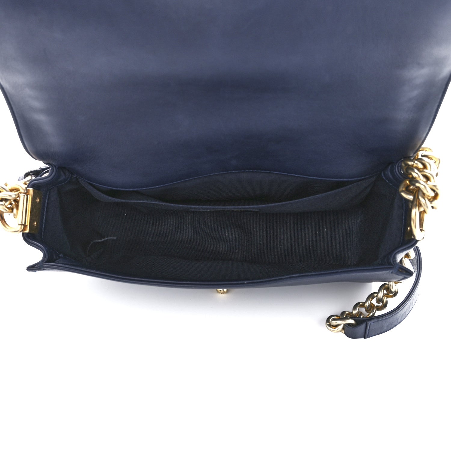 Chanel Lambskin Braided Woven Medium Boy Flap Navy Black 4 of 10